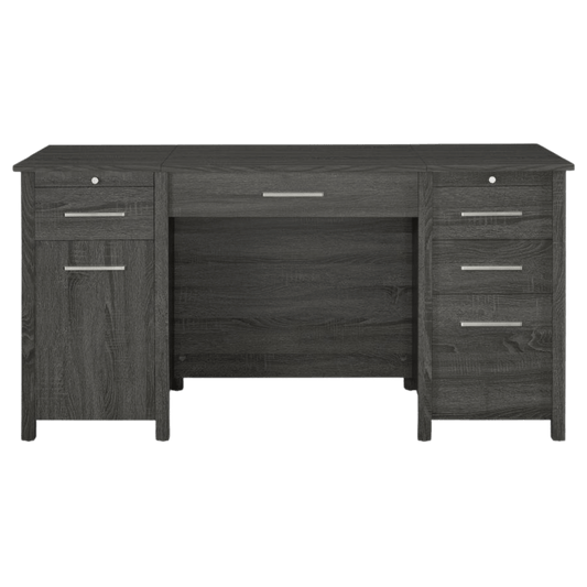 Dylan 60-inch 4-drawer Lift Top Office Desk Weathered Grey