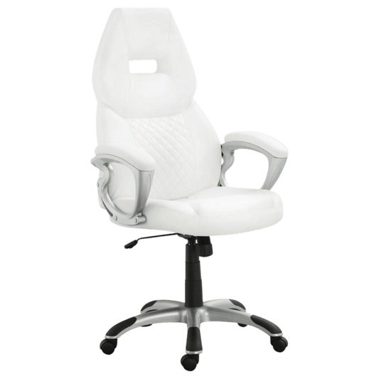 Bruce Upholstered Adjustable Home Office Desk Chair White