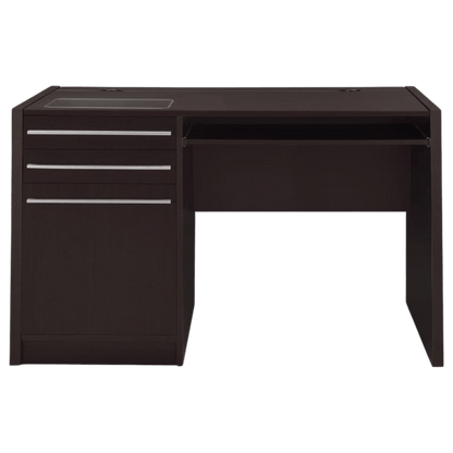 Halston 47-inch 2-drawer Office Desk with Cabinet Cappuccino