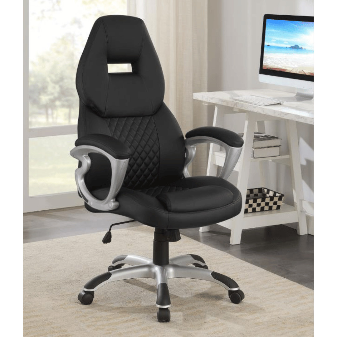 Bruce Upholstered Adjustable Home Office Desk Chair Black