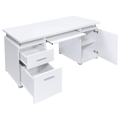 Tracy 55-inch 2-drawer Office Computer Desk White