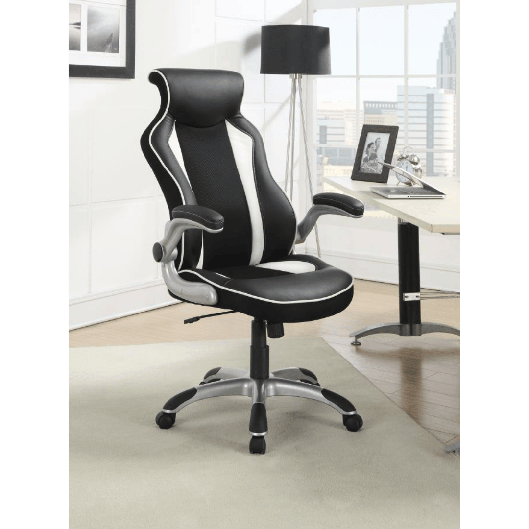 Dustin Upholstered Adjustable Home Office Desk Chair Black