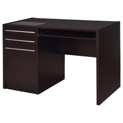 Halston 47-inch 2-drawer Office Desk with Cabinet Cappuccino