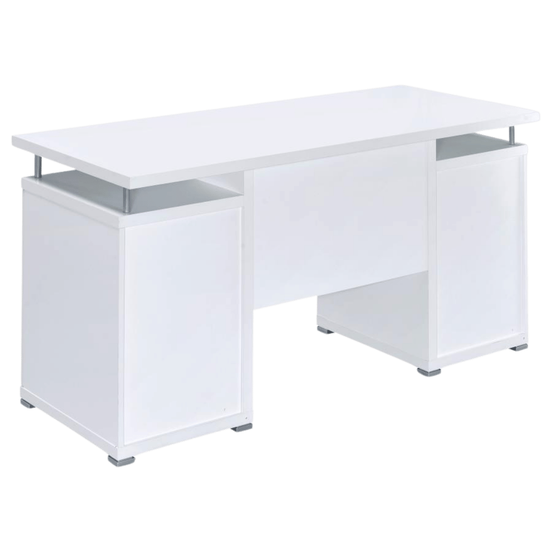 Tracy 55-inch 2-drawer Office Computer Desk White