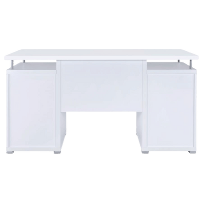 Tracy 55-inch 2-drawer Office Computer Desk White