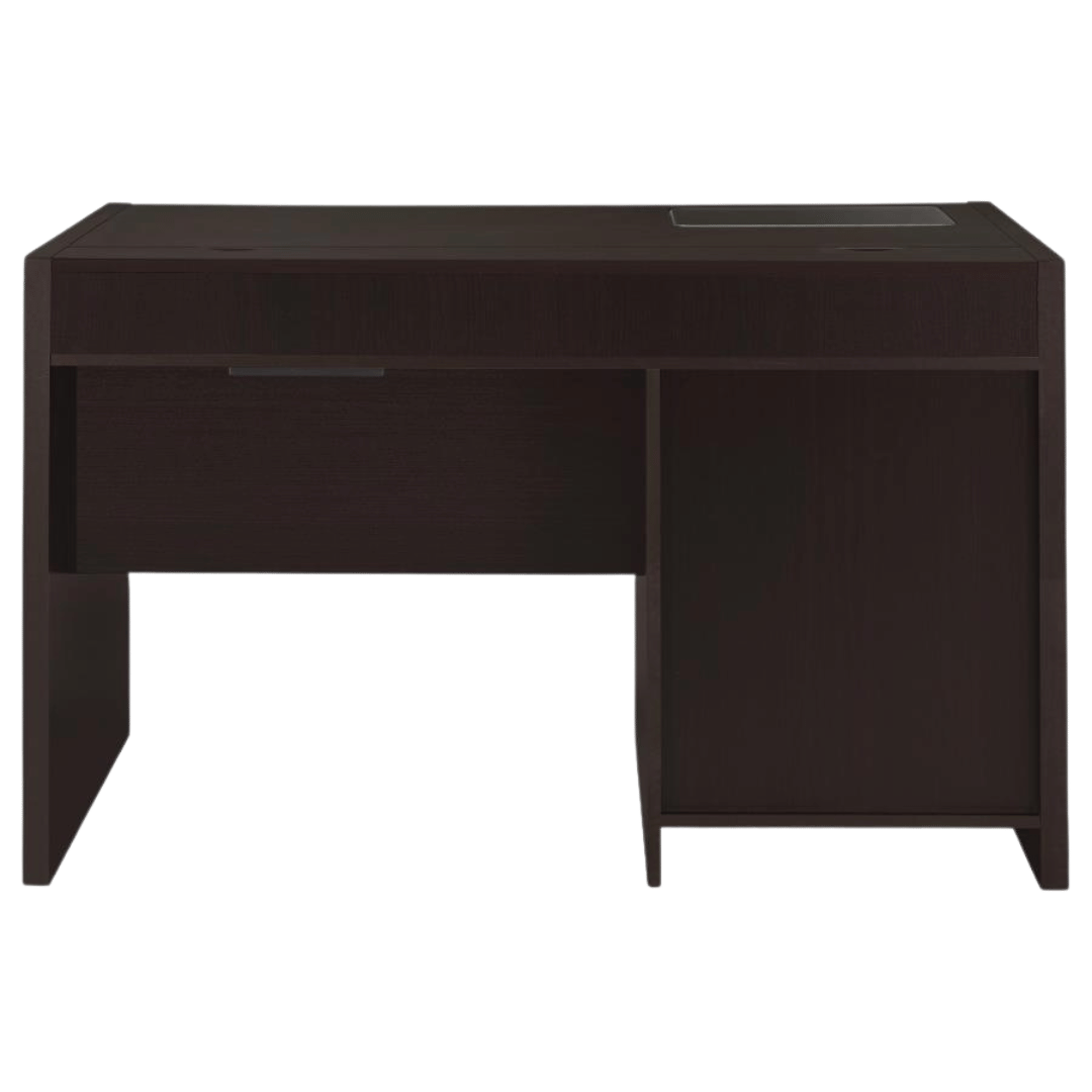 Halston 47-inch 2-drawer Office Desk with Cabinet Cappuccino