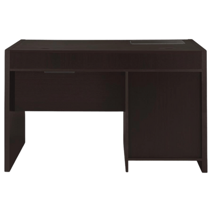 Halston 47-inch 2-drawer Office Desk with Cabinet Cappuccino