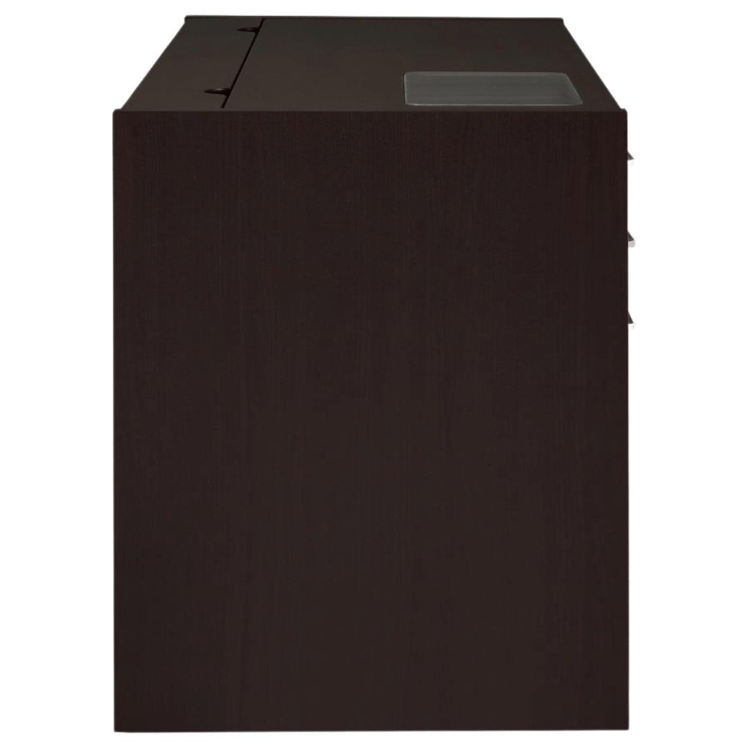 Halston 47-inch 2-drawer Office Desk with Cabinet Cappuccino