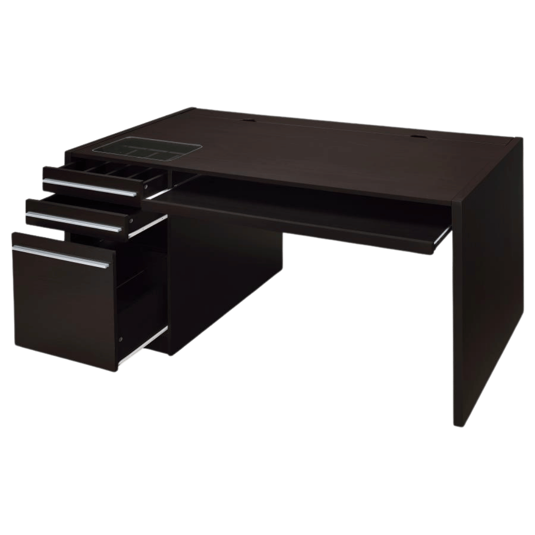 Halston 60-inch 3-drawer Office Computer Desk Cappuccino